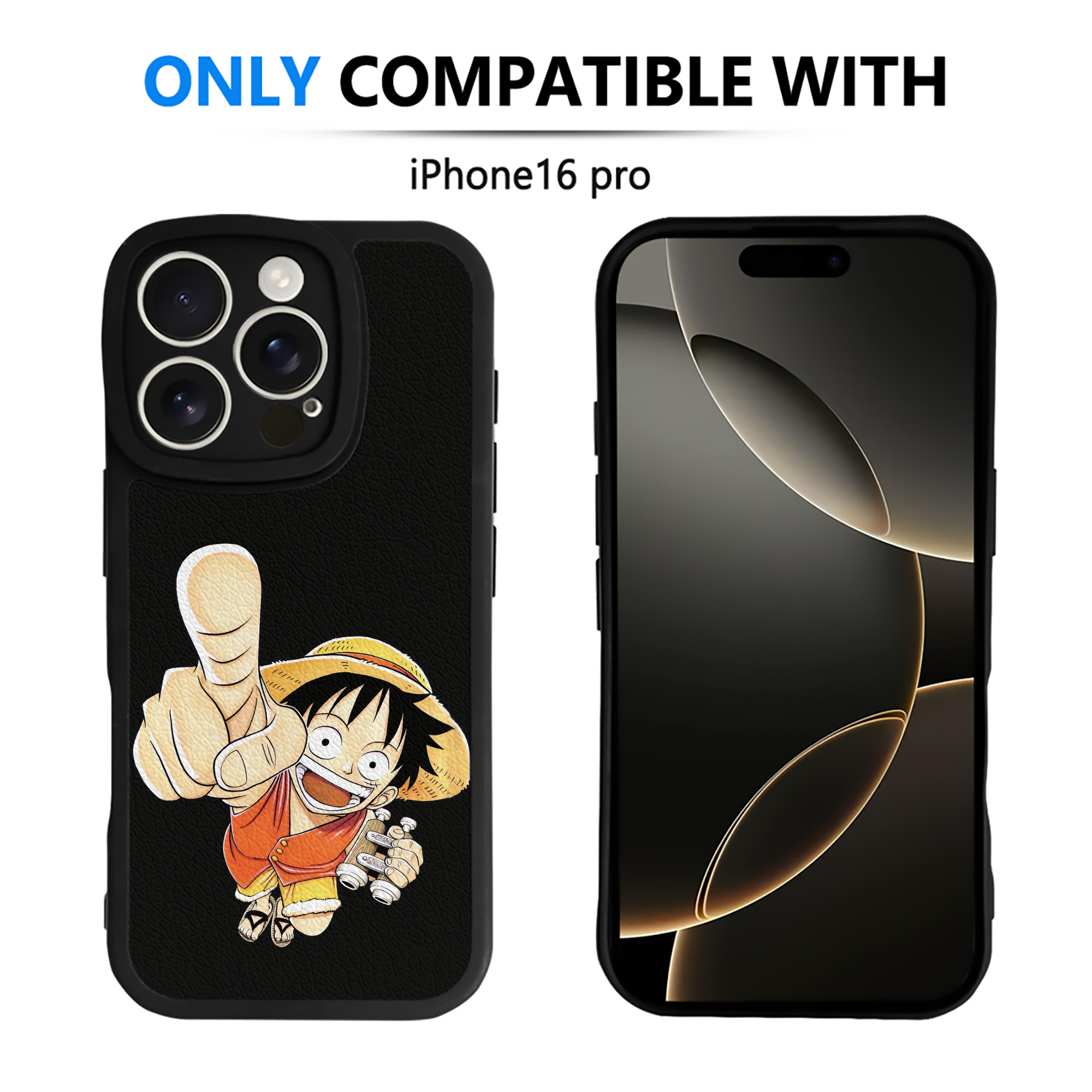 （画像用） ワンピース モンキー・D・ルフィ ONE PIECE Monkey D. Luffy 【iPhone 16シリーズ対応】シリコンスマホケース（レザー調） 材質：シリコン